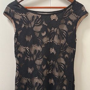 Black floral lace dress